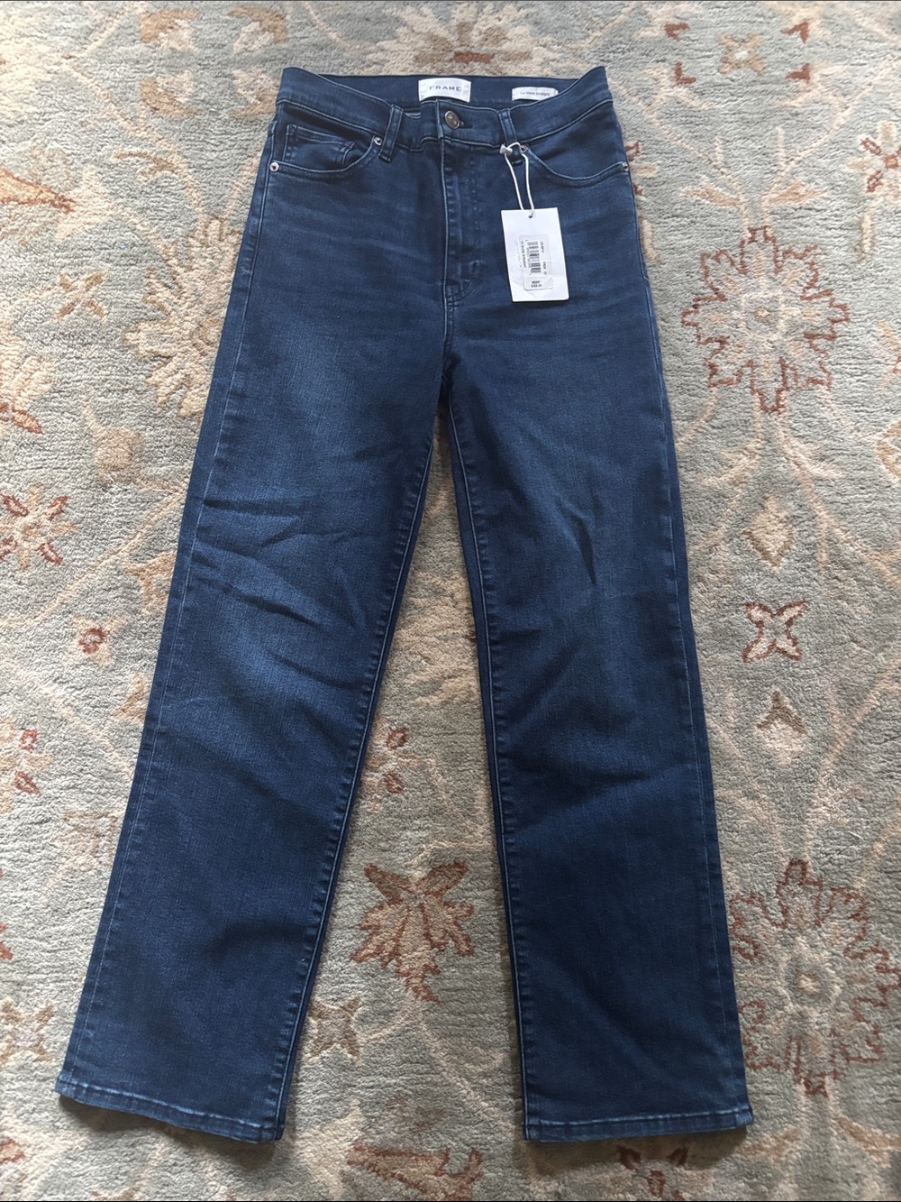 FRAME Le High Straight Leg High Waist Dark Wash Women's Size 27 Jeans
